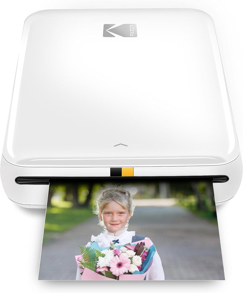 KODAK Step Wireless Mobile Photo Mini Color Printer (White) Compatible w/ iOS  Android, NFC  Bluetooth Devices, 2x3