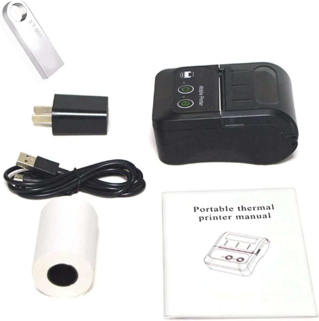GZGYNADAST 58mm Bluetooth Receipt Thermal Printer, Portable Mini Wireless Printer