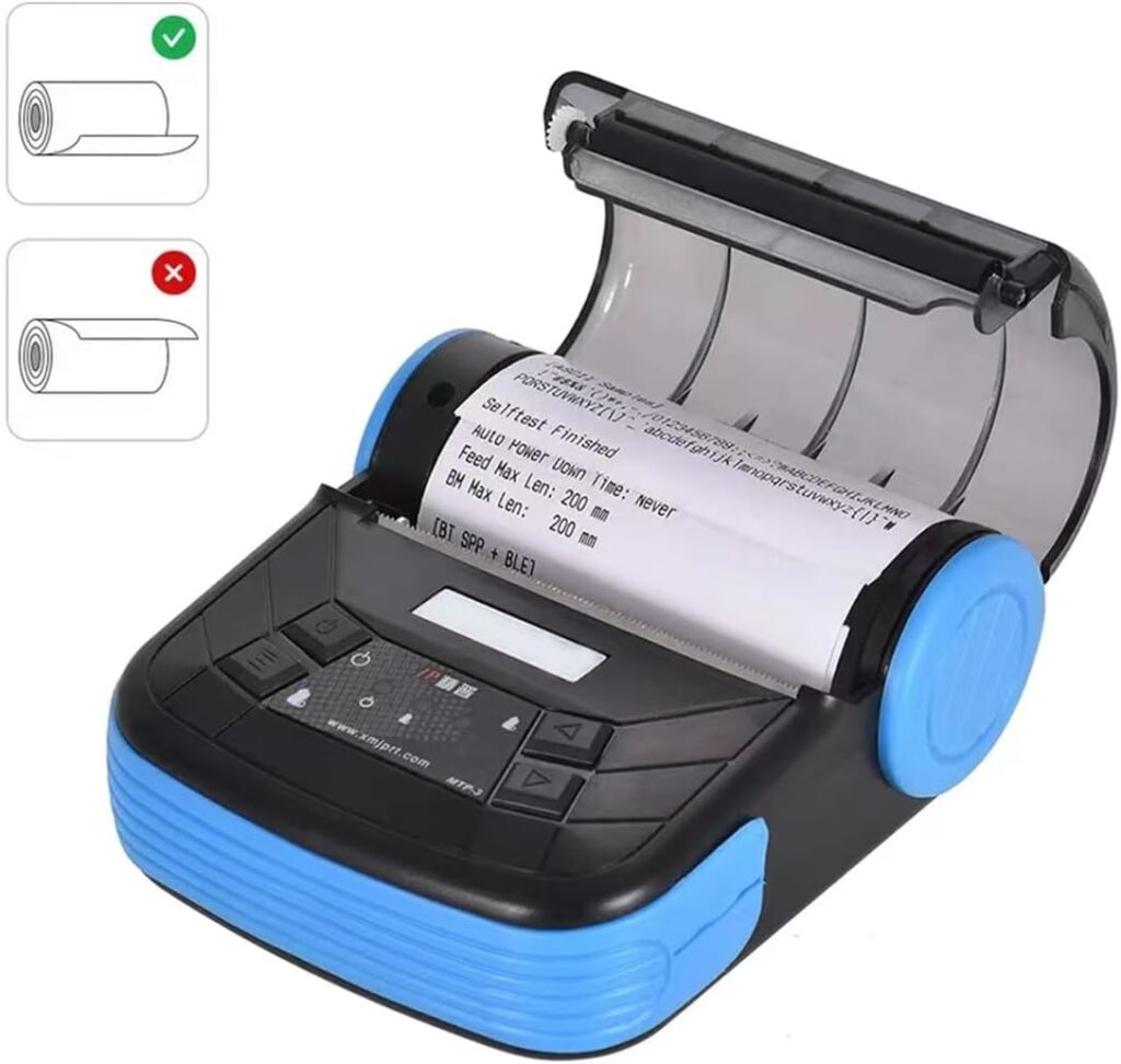 GZGYNADAST 80mm Bluetooth Portable Receipt Printer,3 inch Mini Ticket Bill Printer,80mm Bluetooth Wireless Pocket pos Kitchen Printer ， MTP-3B