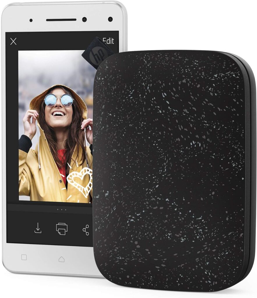 HP Sprocket Portable 2x3 Instant Color Photo Printer (Luna Pearl) Print Pictures on Zink Sticky-Backed Paper from your iOS  Android Device.