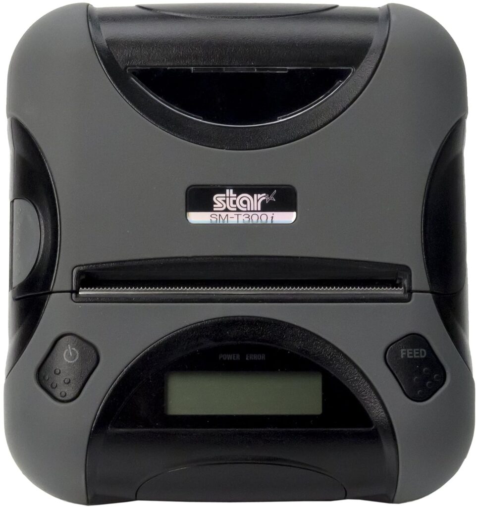 Star Micronics SM-T300i Ultra-Rugged Portable Bluetooth Receipt Printer with Tear Bar - Supports iOS, Android, Windows, Black, 4