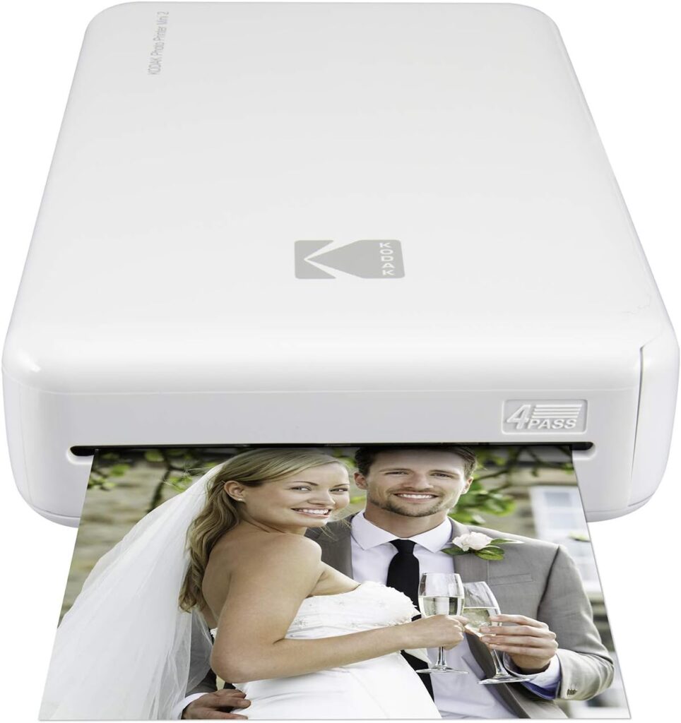 Zink Kodak Mini 2 HD Wireless Portable Mobile Instant Photo Printer, Print Social Media Photos, Premium Quality Full Color Prints – Compatible w/iOS  Android Devices (White)