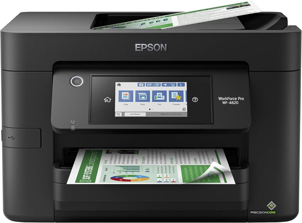 Epson® Workforce® Pro WF-4820 Wireless Color Inkjet All-In-One Printer, Black, Large