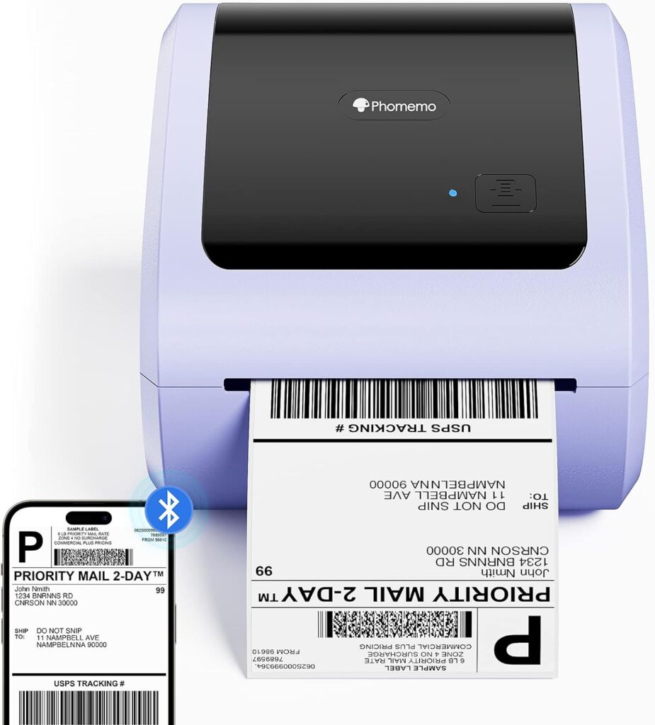 Phomemo M08F-Letter Bluetooth Portable Printer, D520BT Bluetooth Shipping Label Printer, Compatible with Android and iOS Phone  Laptop